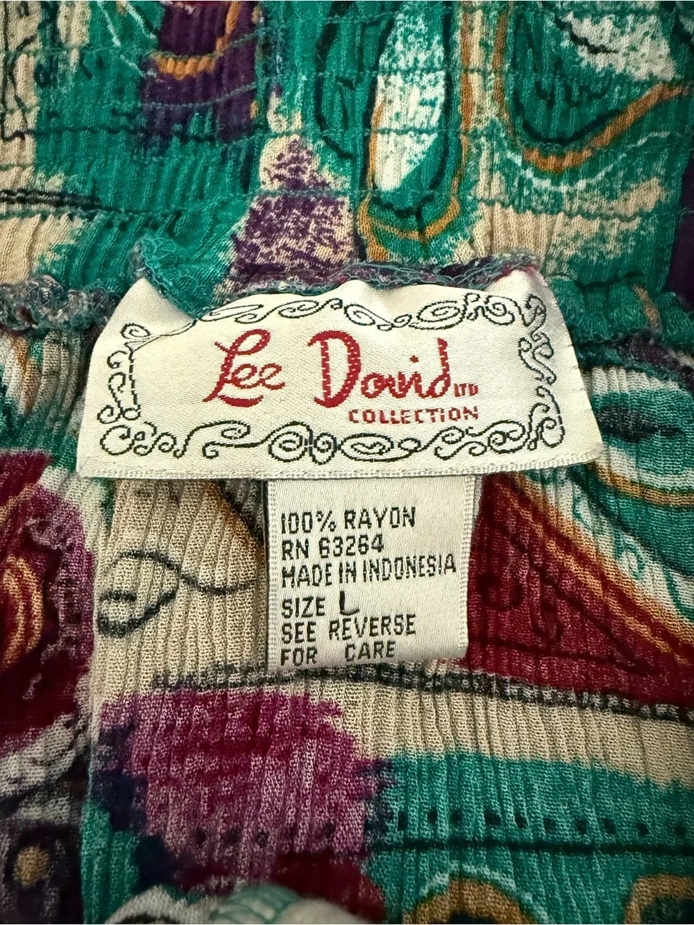 Vintage 90’s Lee David Multicolored Abstract Print Button-Front Skirt Size L